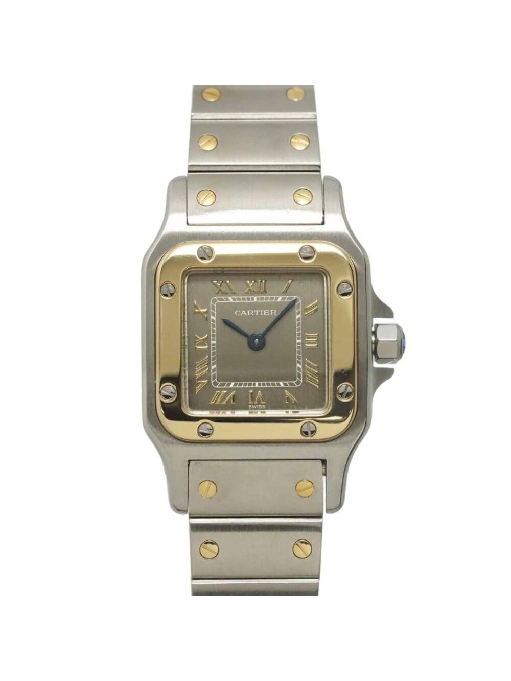 Cartier Santos Galbee SM Watch Gray YG Quartz